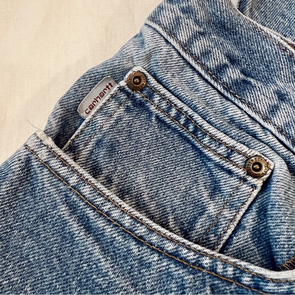 Vintage 90s Carhartt‎ Light Wash Traditional Fit Jeans Size 36x32 B17-DST - Picture 10 of 10